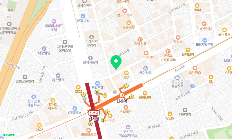 천미미 신사점 위치 지도