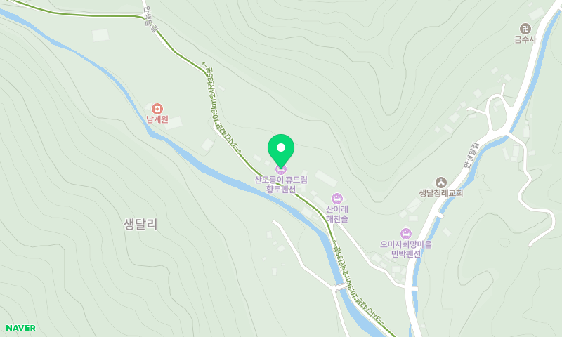 산모롱이 황토민박 위치 지도