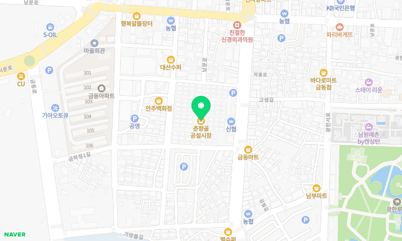 춘향골공설시장 위치 지도