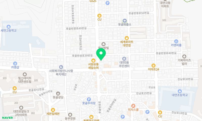 초량갈비 위치 지도