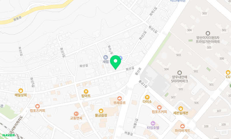 서리단 양산물금본점 위치 지도