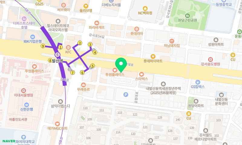 모두의편백샤브 발산직영점 위치 지도