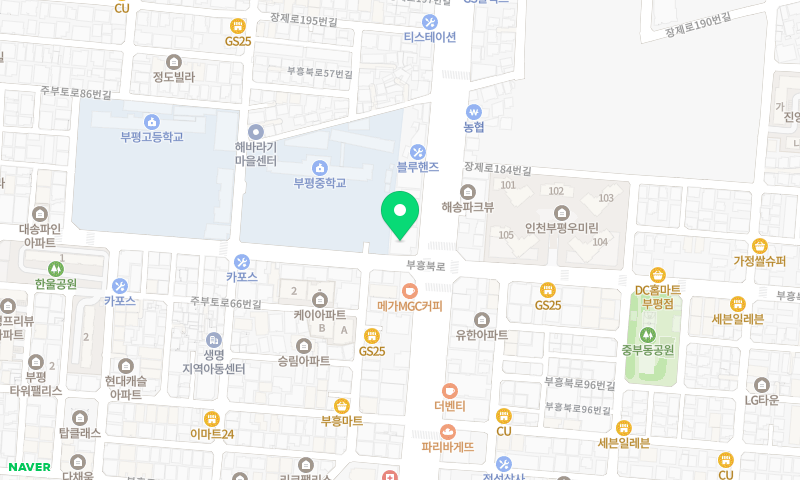 더필잎요양병원 위치 지도