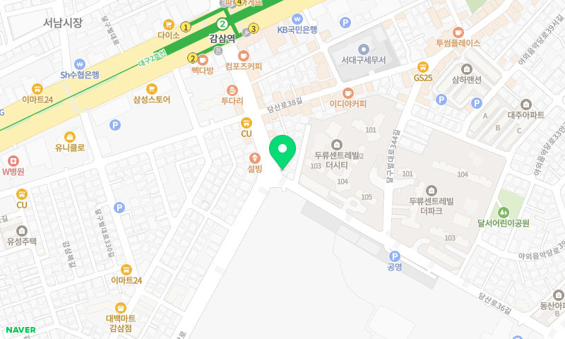 뚱채김밥 감삼본점 위치 지도